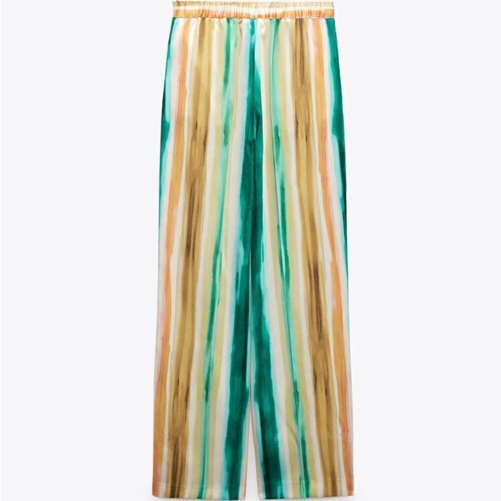 Zara STRIPED PRINT STRAIGHT CUT PANTS
MULTICOLORED - Picture 5 of 6